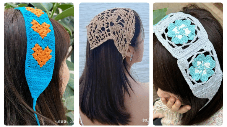 Tiaras e Lenços de Crochê com Quadradinhos: Gráficos Fáceis para Iniciantes