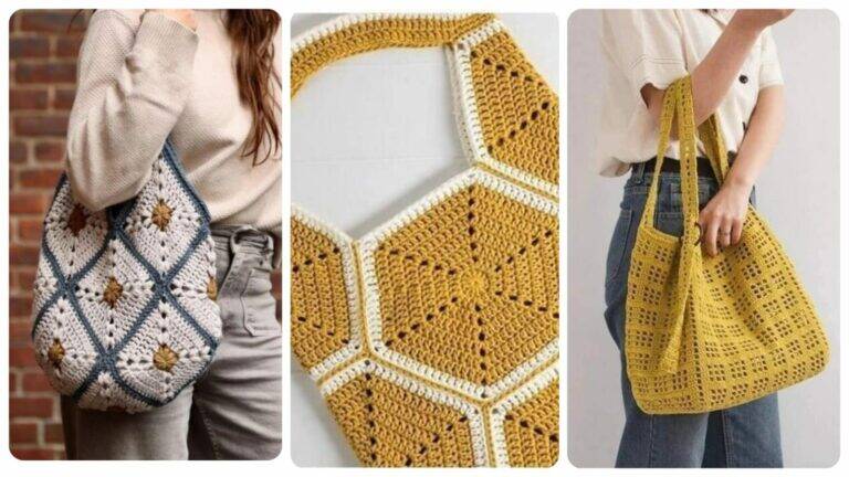 Crochê Moderno Para Bolsas de Crochê Com Fio Náutico e Gráficos: Puro Charme em Acessórios