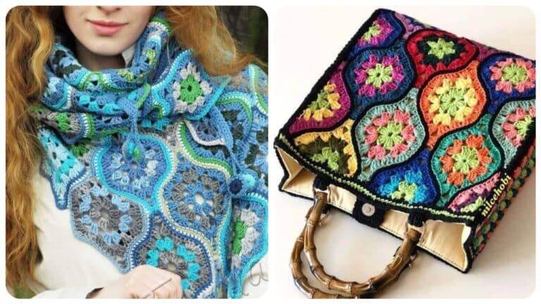 Motivos de Crochê com Flor Africana: Transforme em Xales, Bolsas, Blusas e Cachecóis
