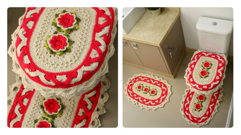 Receita de Jogo de Banheiro em Crochê Entrelaçado: Elegância e Conforto para o seu Lar!