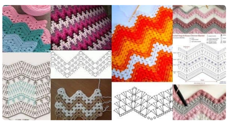 Crochê de Luxo: Gráficos do Ponto de Crochê Chevron: Inspiração para Criações Deslumbrantes!