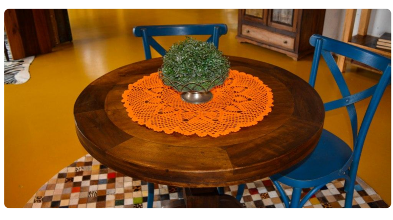 Receita de Centro de Mesa em Crochê “Anne Laranja”: Delicadeza e Cor para sua Decoração!