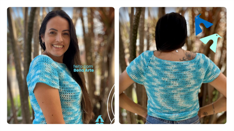 Receita de Blusa de Crochê em Topdown Céu: Conforto e Estilo Feitos à Mão!