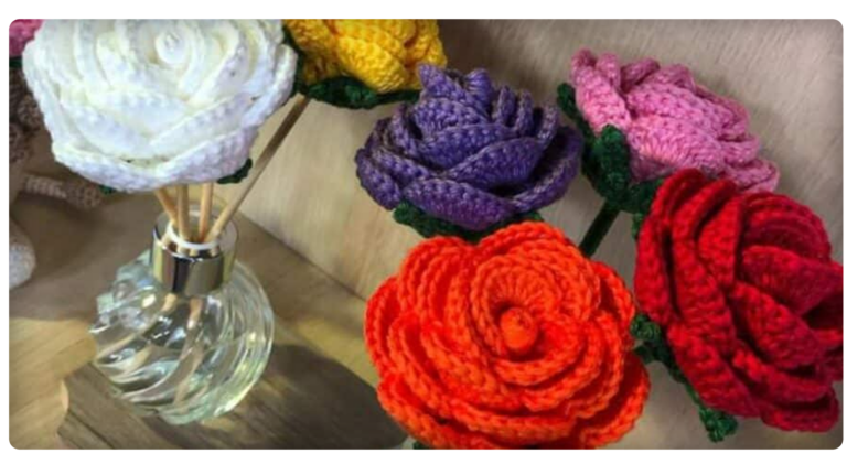 Dia das Mães: Rosa em Crochê para Presentes Especiais!