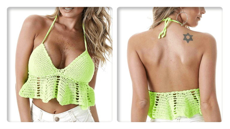Receita de Top de Crochê Verde Neon