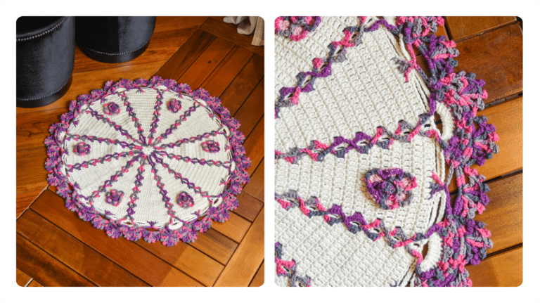 Receita Tapete de Crochê Redondo Contorno Magia: Elegância e Conforto em Cada Detalhe!