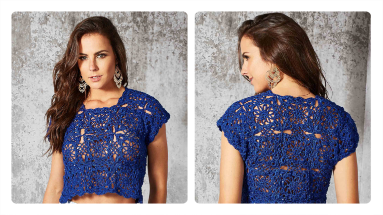 Receita Blusa de Crochê Square Chic: Elegância e Estilo Artesanal em Cada Ponto!