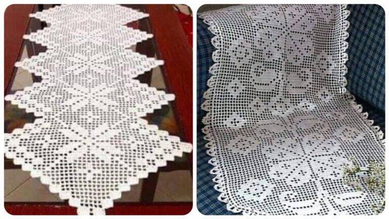 Criando Beleza com Caminhos de Mesa em Crochê Filé: Uma Jornada Artesanal