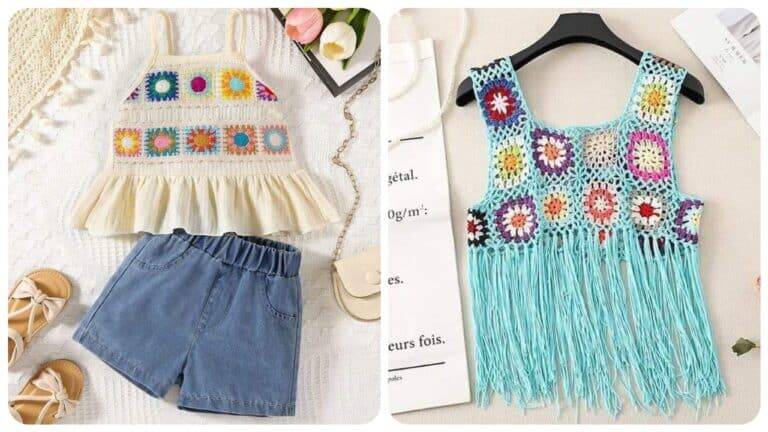 Blusinhas Cropped de Crochê em Squares: Moda e Versatilidade