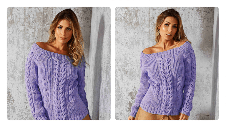 Receita Blusa de Tricô Céu Azul: Sofisticação e Conforto na Cor Ametista