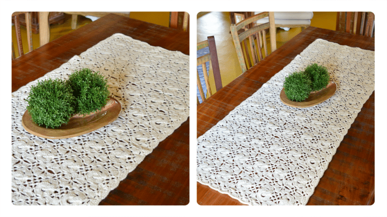 Receita Caminho de Mesa de Crochê Retangular Argolas: Elegância e Charme para sua Decoração