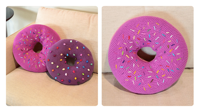 Receita Almofadas de Crochê Donuts: Um Toque Divertido e Aconchegante para sua Decoração