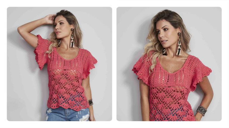 Receita Blusa de Crochê Tulipa: Charme Floral para o Seu Guarda-Roupa