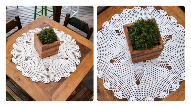 Receita Toalha de Crochê Redonda Encanto: Elegância e Delicadeza para Sua Mesa