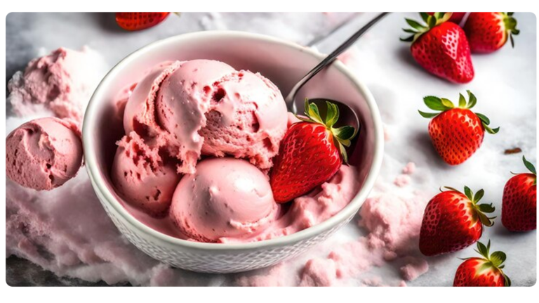 Sorvete Fit de Morango: Delicioso e Saudável, uma Explosão de Sabor e Proteínas!