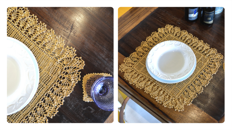 Receita Jogo Americano de Crochê Ouro: Elegância e Sofisticação à Mesa