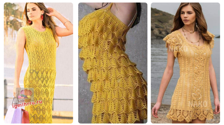 Vestidos de Crochê na Cor Amarelo Gold Fusion: Elegância e Sofisticação para o Outono/Inverno