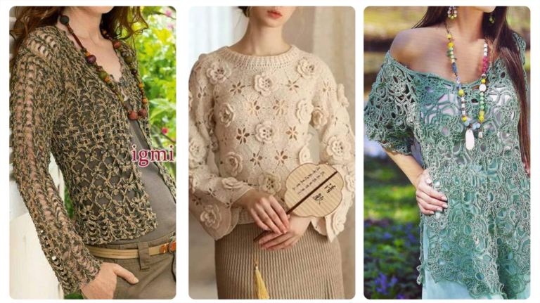 Blusas, Blusinhas e Vestidos em Crochê com Gráficos Grátis