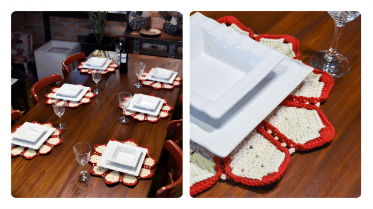 Receita Sousplat de Crochê Estrela