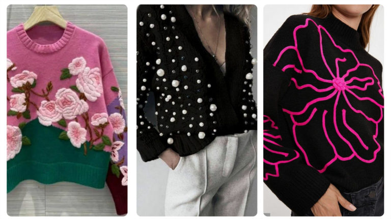 Blusas de Crochê e Tricô com Bordado!