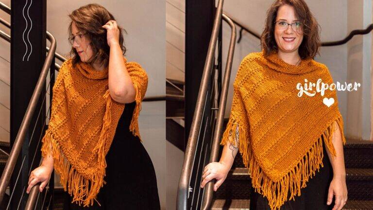 Poncho de Tricô: A Peça Perfeita para um Look Elegante!