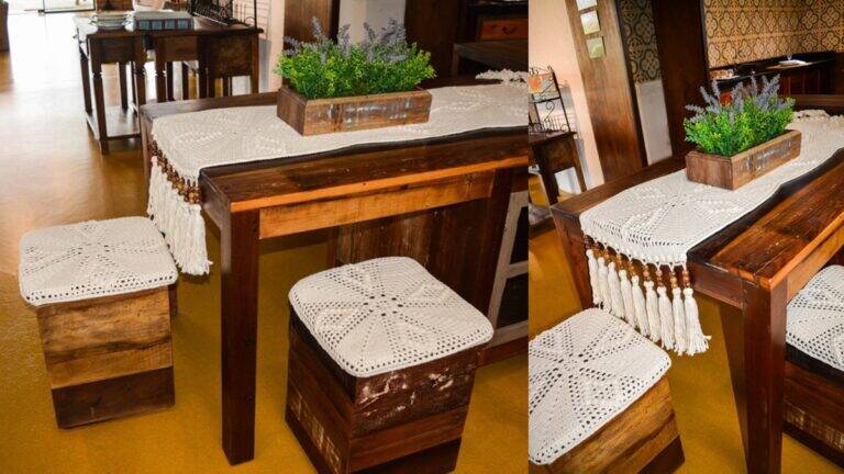Trilho e Almofadas de Cadeira em Crochê: Mais Conforto em Casa!
