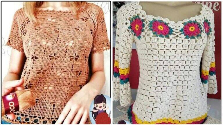 Conheça Lindas Blusas de Crochê com Gráficos e Se Inspire!