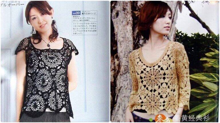 Blusas de Crochê com Gráficos: Peças com Charme Atemporal!