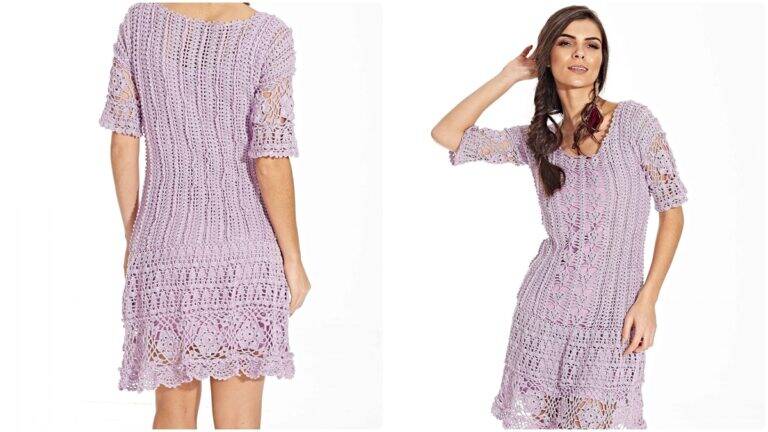 Vestido de Crochê Lilás: Tradição e Estilo com Charme!
