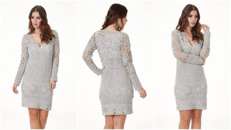 Vestido de Crochê Prata: Elegância para Ocasiões Especiais!