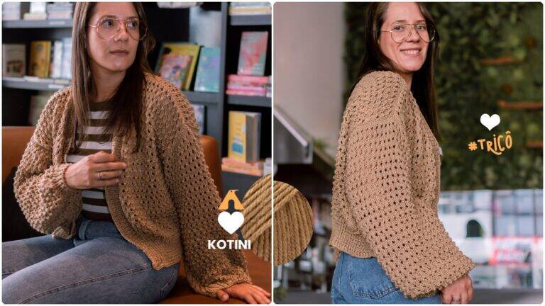 Cardigan de Tricô Selenita: Charme e Conforto no Inverno!