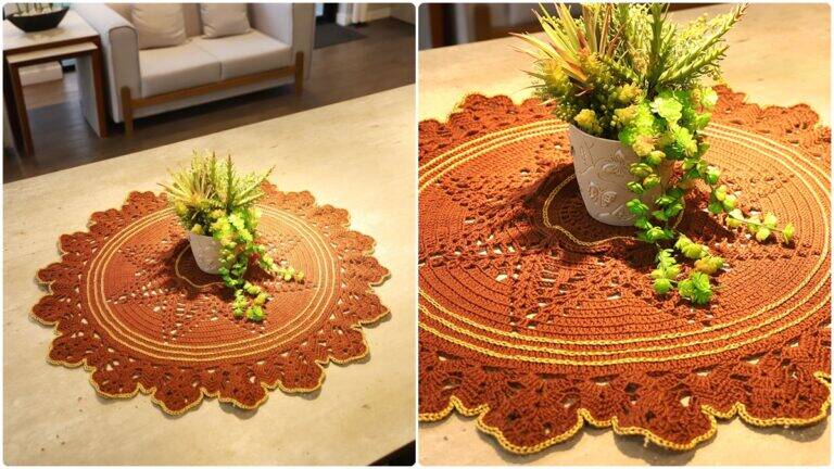 Centro de Mesa em Crochê Duna Café: Decoração que Encanta!