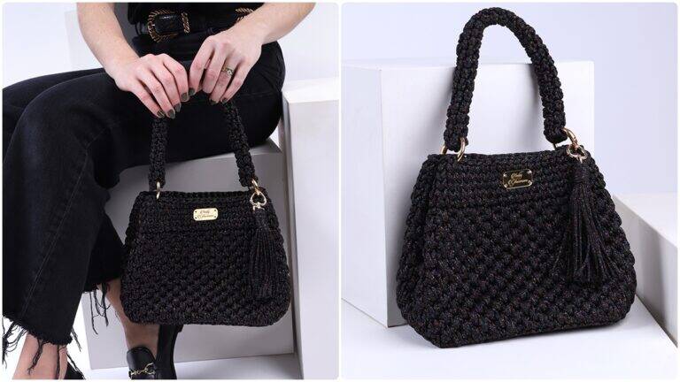 Bolsa de Crochê Charlotte: Um Modelo Elegante e Lindo!