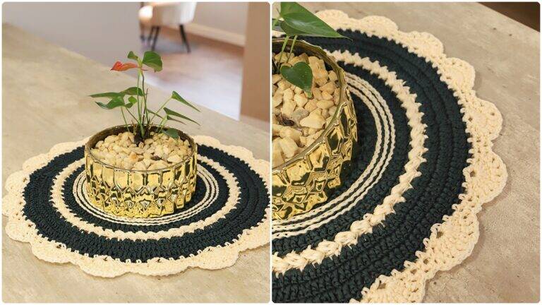 Centro de Mesa em Crochê Musgo: Sofisticação e Elegância!