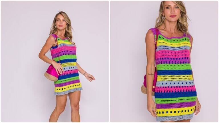 Vestido de Crochê Anne Multicítrico: Crie Essa Peça Vibrante!