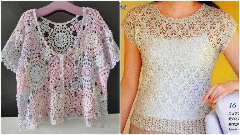 22 Blusas de Crochê Fácil e Econômicas com Videoaula e Gráficos Detalhados!