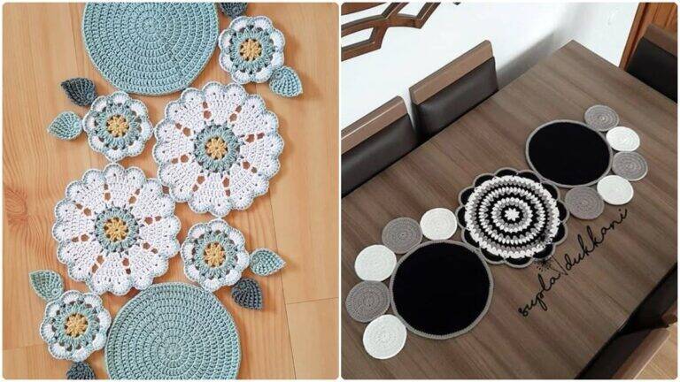 Caminhos de Mesa em Crochê com Círculos: Inspirações e Gráfico para Sua Decoração
