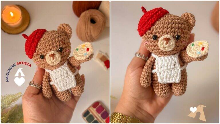 Amigurumi do Ursinho Artista: Como Criar essa Boneco?