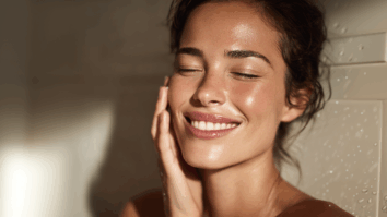 Imagem gerada por IA de mulher exemplificando uma mulher com pele seca após cuidar da pele com alguns cuidados diários