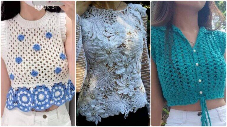 19 Blusas de Crochê para criar e entrar na primavera arrasando!