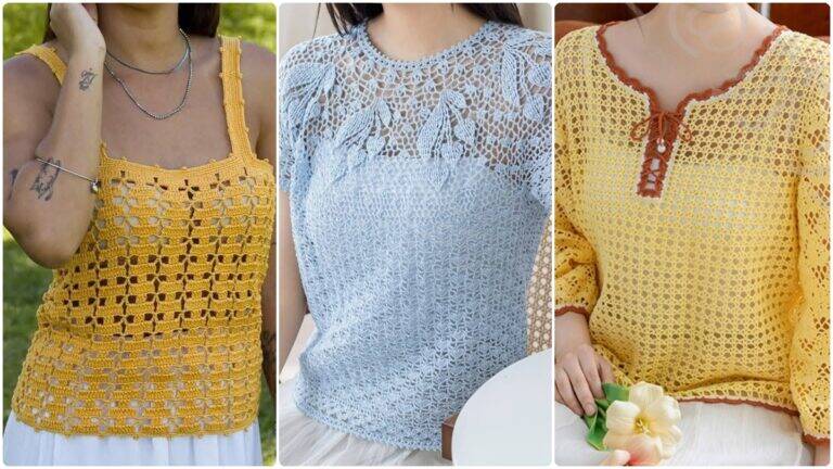 Blusas de Crochê Fáceis e Lindas com Gráficos Detalhados e Vídeo Aula!