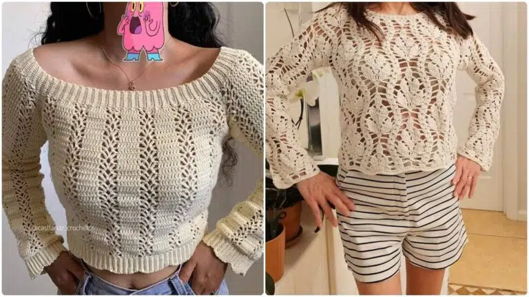Passo a Passo de Blusas de Crochê com Pontos Diferentes e Gráficos +Receita Completa!