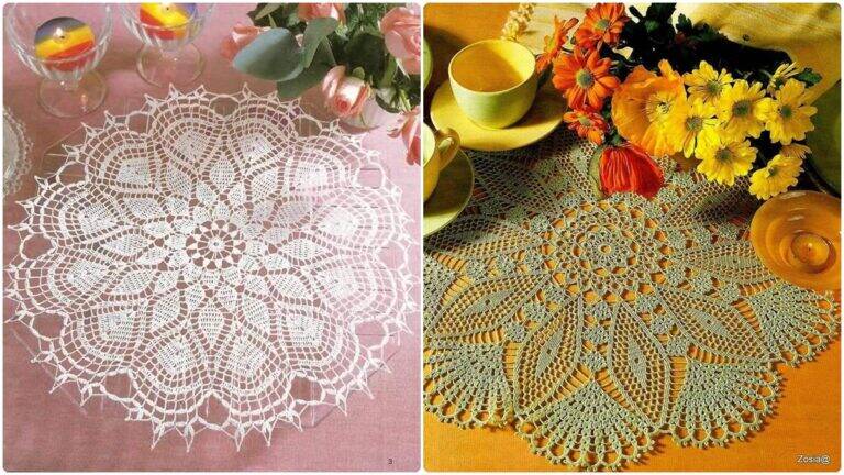 Centros de mesa em crochê com gráficos para uma decoração sustentável