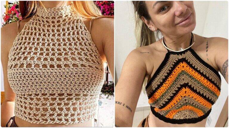 Crie 17 Lindos Croppeds de Crochê com Gráficos e Vídeo Aula Completa!