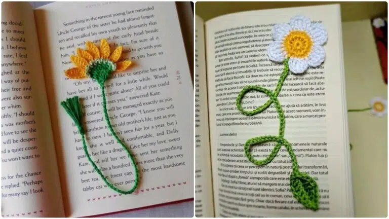 Marcadores de Página de Crochê Floral: Encante-se com Detalhes Delicados!
