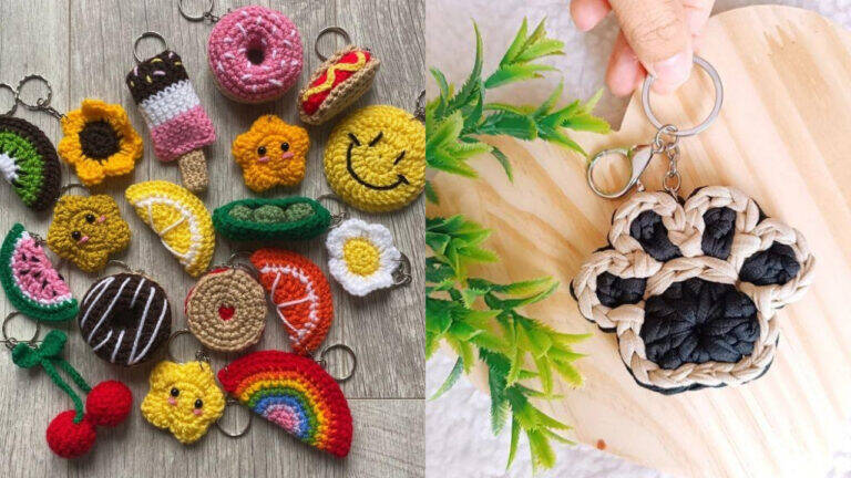 Chaveiros de crochê delicados que vendem muito!