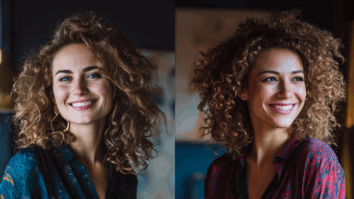 Mulheres com cabelos cacheados de comprimento médio