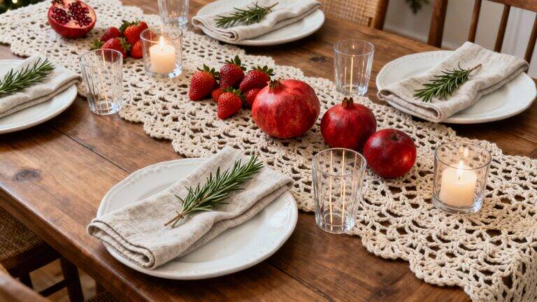 Trilhos de mesa em crochê para o Natal: Guia completo + gráficos!