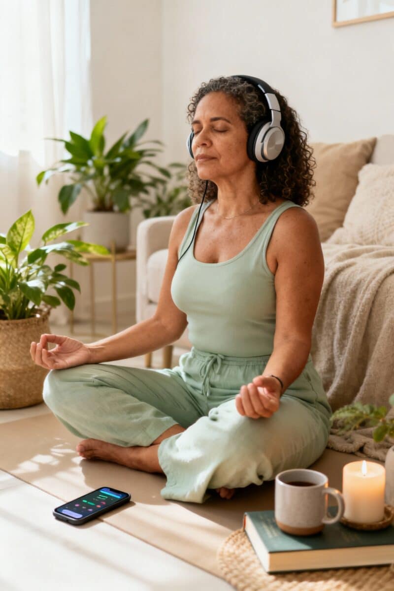 Tecnologia a favor do bem-estar: conheça os melhores apps para cuidar da mente, dormir melhor e cultivar equilíbrio emocional no dia a dia. 💆‍♀️📱✨
(Imagem gerada com inteligência artificial, licença paga e uso exclusivo para este conteúdo.)