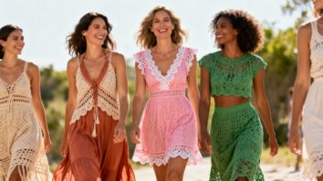 mulheres croche vestido moderno